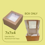 (10,20pcs) 7x7x4 CAKE BOX/PREFORMED/KRAFT BROWN/EXTRA THICK/HIGH QUALITY