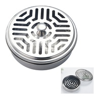 1Pcs Round Mosquito Coil Holder Stainless Steel Mosquito Coil Disk Portable Mosquito Coil Tray with 