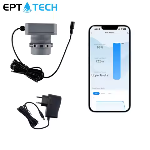 26.25ft 314.96in 8m EPTTECH TLC2404 Tuya Oil Water Tank Level Sensor Smart Life Mobile APP Wireless 