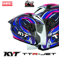 KYT HELMET TTR JET BASTIANINI 2022 REPLICA OPEN FACE HELMET DOUBLE VISOR X003 ECE22.06 SIRIM APPROVE