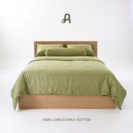 Arestale Set B ปลอกผ้านวม + ปลอกหมอน 2 ใบ ผ้าฝ้ายแท้ 100% Long-staple cotton Single-ply yarn