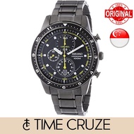 [Time Cruze] Seiko SNDF43 Chronograph Tachymeter Quartz Black Stainless Steel Black Dial Men Watch SNDF43P SNDF43P1