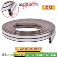 Lis Penghalang Debu-Serangga Pintu & Jendela Sealing Strip Tipe D 10M