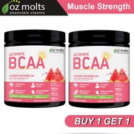 Ozmolts BCAA Powder Branched Chain Amino Acid Supplement 2:1:1 BCAA Drink Watermelon 300g
