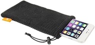 DFV mobile - Universal Nylon Mesh Pouch Bag with Chain and Loop Closure compatible with ZTE Z999 Axon M (2018) - Black