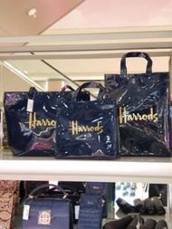 英國代購 英國直送 Harrods Bag Blue Navy 經典 系列 環保袋 單肩包 手挽包 深藍色 藍色 PVC 防水 環保手袋 單孭手袋 手袋 手挽袋 手挽包 手提包 購物袋 返工袋 OL 