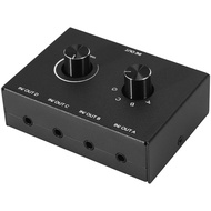 【AiBi Home】-4 Port Audio Switch 3.5mm Audio Switcher Stereo AUX Audio Selector 4 Input 1Output/1Inpu