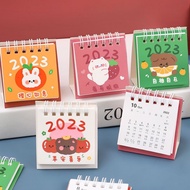 2023 Cute Mini Desk Calendar Fruit Text Desk Calendar Student Bedroom Desktop Coil Calendar Simple Small Ornaments