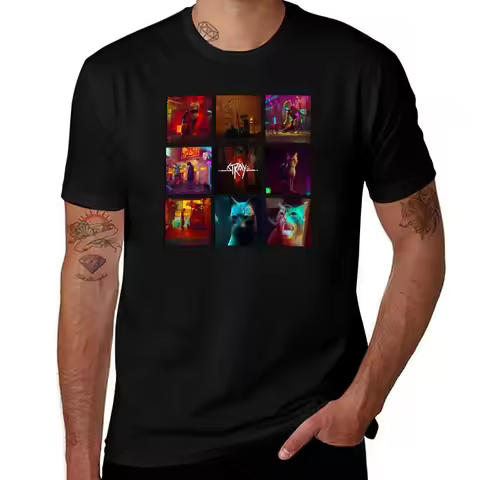 Stray Game - Cat Game - 9 image of stray game T-Shirt Casual All Match Short Sleeve T-Shirt