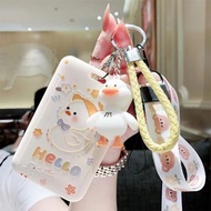 校园卡公交卡保护套饭卡套证件学生饭卡厂牌门禁卡挂绳硬可爱Campus card bus card protection set meal card set certificate study lanq