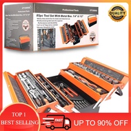 85PCS Socket Wrench Set - Repair/Home Hand Tool Set With Tin Box Storage Box