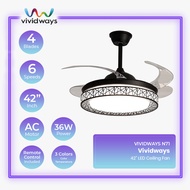 K2 VIVIDWAYS CEILING FAN (N71) LED LIGHT 3 COLOURS