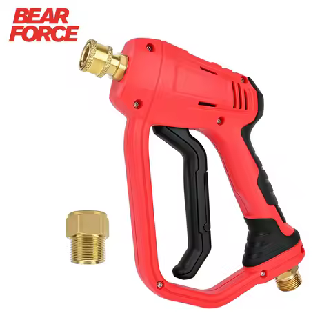BEAR FORCE Pressure Washer Short Gun with M22-14mm, Inlet 1/4” Quick Connector Coupler & M22-ID15mm 