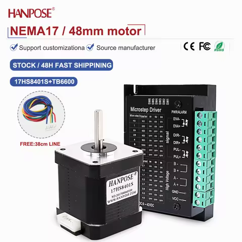 NEMA17 17HS8401S+TB6600 stepper motor 0.52N.m 1.8A two-phase four wire 3D printing accessories motor