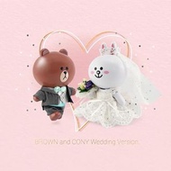 P-style LINE FRIENDS 熊大 結婚 公仔 1對 BROWN and CONY Wedding Version