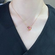 Fashion Fashion ❤ Casual P80V Gold Material (Pink Diamond) Light Gold Rose Necklace.This Necklace Is