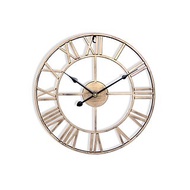 鐵製設計時鐘 仿鏽黑針40cm 台製機芯 羅馬數字 鐵藝鐘 簡約