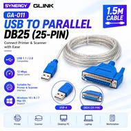 GLINK GA-011/ GA-010 USB to Parallel Printer Cable 1.5M DB25 25Pin IEEE 1284 CN36 for Windows Mac