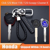 For Honda Click 125i Wave 110i / 125i scoopy-I Zoomer X Keyless Key Case Cover Leather Keychain Acce