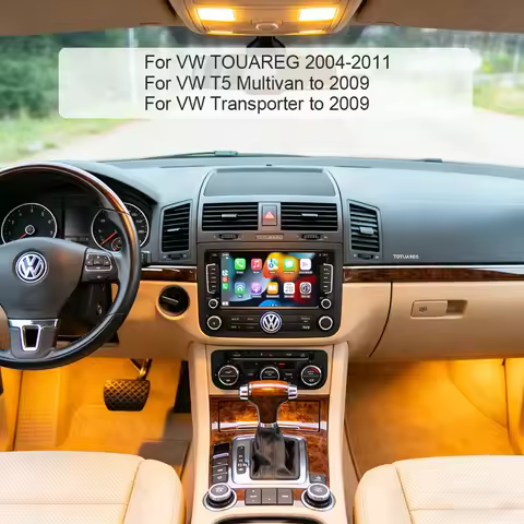 Android 13 Car Radio with Android Auto 12+256 GB Carplay for Volkswagen Touareg 1 7L 2002-2010 T5 Na