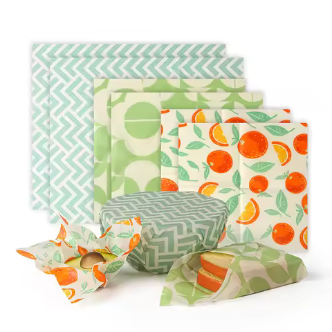 9Pack Reusable Beeswax Wraps, Ecp Friendly Beeswax Food Wrap, Bread Sandwich Wrapper, Reusable & Org