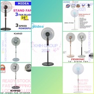 New Stock Available!!!! StandFan, Kipas angin, Kipas Tinggi, Pelbagai Branded Fan, Midea, Khind, Iso
