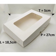 DONUT BOX WHITE MICA 27X18.5X5 CM 5pcs IVORY LAMINATED 365 GSM