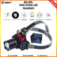 BM-H25 Rechargeable LED Headlamp 6000LM Motion Sensor Zoomable Waterproof Multi-Function USB Type-C 