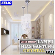CAHAYA Eelic LHG-76 E14 MIX SPIRAL SHAPE CRYSTAL HANGING DECORATIVE LAMP USING E-14 FITTINGS GIVES A