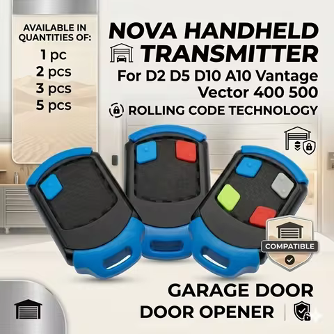 NOVA Garage Door Opener Handheld Transmitter For D2 D5 D10 A10 Vantage Vector 400 500 Rolling Code