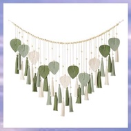 (JMTI) 1 Piece Macrame Wall Hanging Leaves- Large Chic Boho Wall Decor Wowen Wall Art Leaf Tassels T