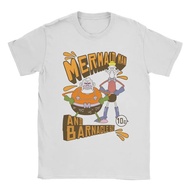 S-5XL Ready stock Men's Spongebobed Mermaid Man And Barnacle Boy T Shirt Oversized Graphic Clothing 