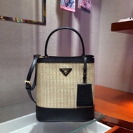 Exclusive First Launch 1BA212 Original Order 2019 New Style Raffia Series Imported Saffiano Leather 