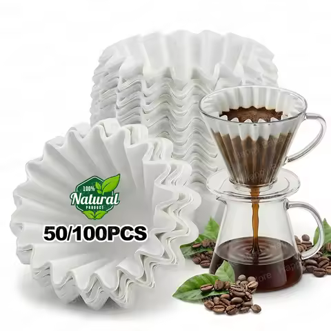Coffee Filter Paper for Kalita Wave Dripper 155 Series, Natural Unbleached Paper Filters, Small Flat