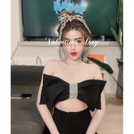 Pro 7/7 Bow Shirt Decorated With Diamonds Very Delicious Clinging.