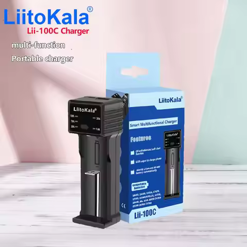 LiitoKala Lii-100C 21700 Battery Charger For 18650 18350 26650 16340 RCR123 14500 3.7V 1.2V Ni-MH Ni
