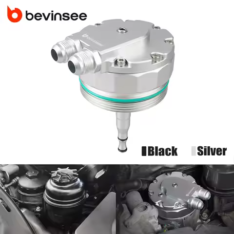 BEVINSEE Oil Cooler Cap for Filter Housing for BMW E46 330i 325i 323i 328i E39 525i 528i 530i E36 32