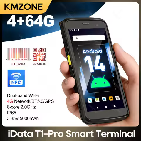iData T1-Pro Android 14 Handheld PDA Smart Terminal with 1D/2D Scanner For J&T Express, Flash Kit, S