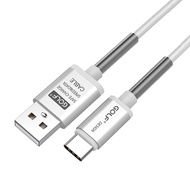 GOLF USB 轉 Type-C 雷霆系列 尼龍網格傳輸線(1M)-銀白
