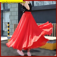 Chiffon skirt kain sarung labuh muslimah kain kembang perempuan white skirt putih maxi skirt long sk
