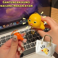 MESIN GANTUNGAN Ready [READY]Keychain Toy Nailong Eat Chicken Leg/ Keychain Pull Rope/ Backpack Acce