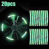 Fashion Auto Decor Accessories / 20Pcs Colorful Car Wheel Fluorescent Stickers / DIY Car Styling Decal Sticker / 9*0.7cm Reflective Stickers for Car Motorcycle Bike