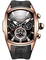 REEF TIGER Sport Watches for Men Rose Gold Tone Tourbillon Wrist Watches Rubber Strap RGA3069 (RGA30