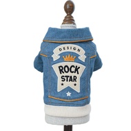 Pet Clothes Comfortable Cute Rock Handsome Denim Clothes