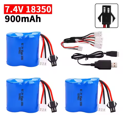 18350 SM2P PLUG Li-ion Battery and USB Chager for H100 H102 S1 S2 S3 S4 S5 High Speed RC Racing Boat