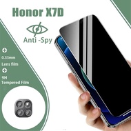 2in1 Privacy Tempered Glass For Honor X7D Screen Protector Full Cover Camera Lens For Honor X7C X6C 