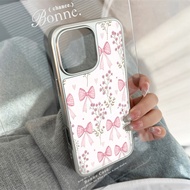 case for iphone X xsmax 11 12 13 14 15 16 Pro Max Plus Series Mesh bow pattern transparent tpu phone