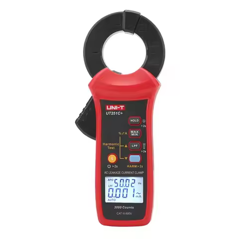 UNI-T UT251C+ Leakage Current Clamp Meter 60A AC Digital Ammeter Pliers True RMS PEAK Hold Bluetooth