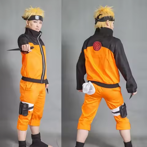 Anime Shippuuden Cosplay Uzumaki Kostuum Volwassen Kinderen Jas Broek Pruik Halloween Prestaties Kle