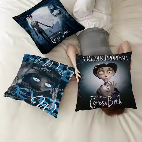 Anime C-Corpse Bride Maple Design Cushion Cover Happy Autumn Harvest Decor Holiday Decorati Pillow C